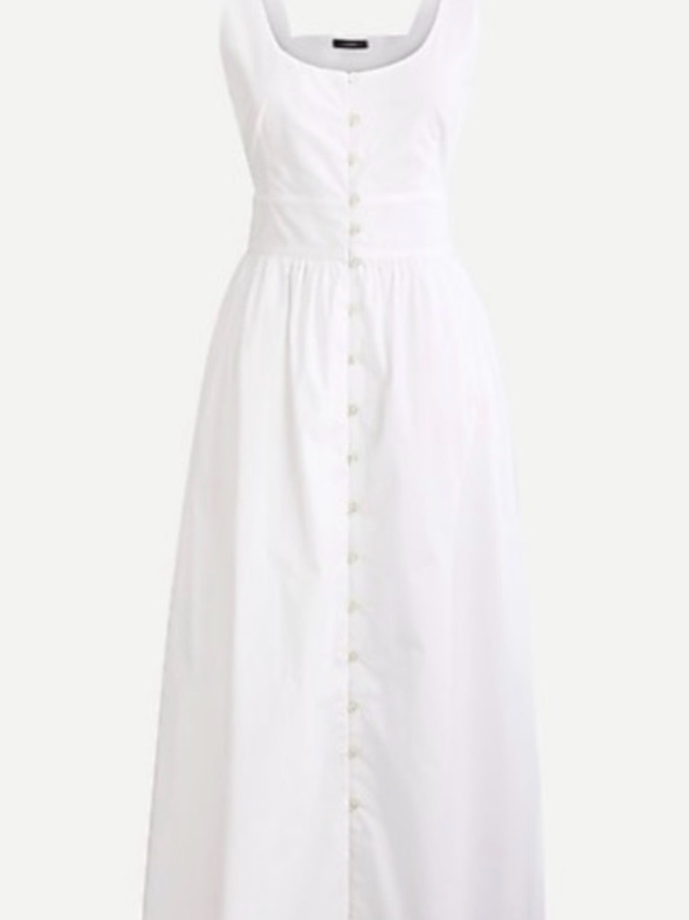 J. Crew Cotton Poplin White Button-Front Maxi Dress AY626 Size 00